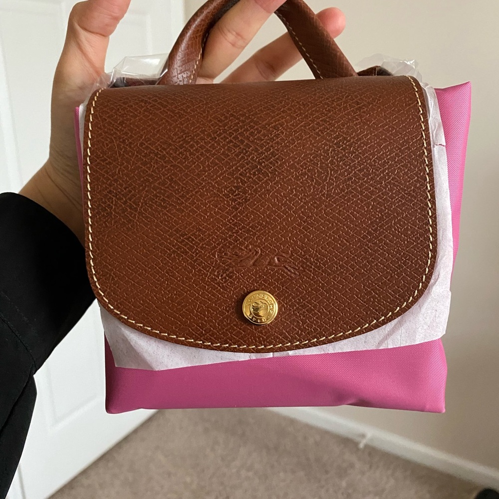 New Longchamp Le Pliage Pink Nylon Backpack